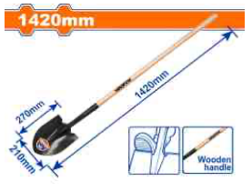 Pelle acier manche bois 1420mm