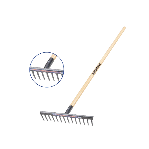 Râteau à gravier 14 dents manche bois professionnel