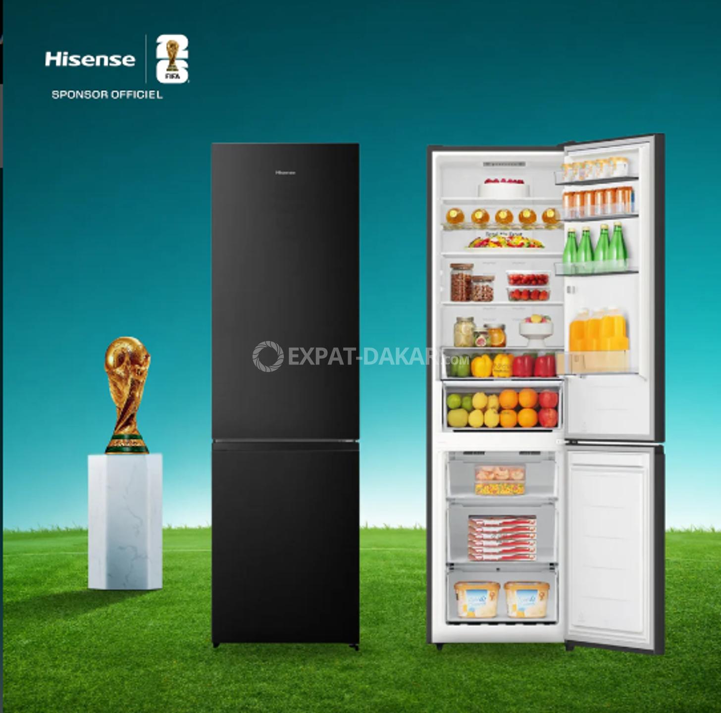Réfrigérateur combiné Hisense 370L noir - Neuf