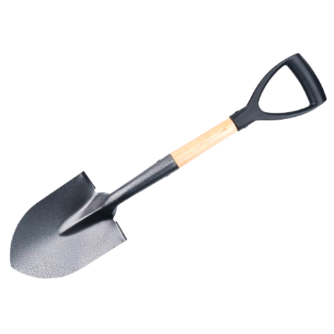 Pelle ronde courte - manche bois, outil jardinage