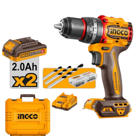 Perceuse à percussion sans fil INGCO 20V brushless 66Nm