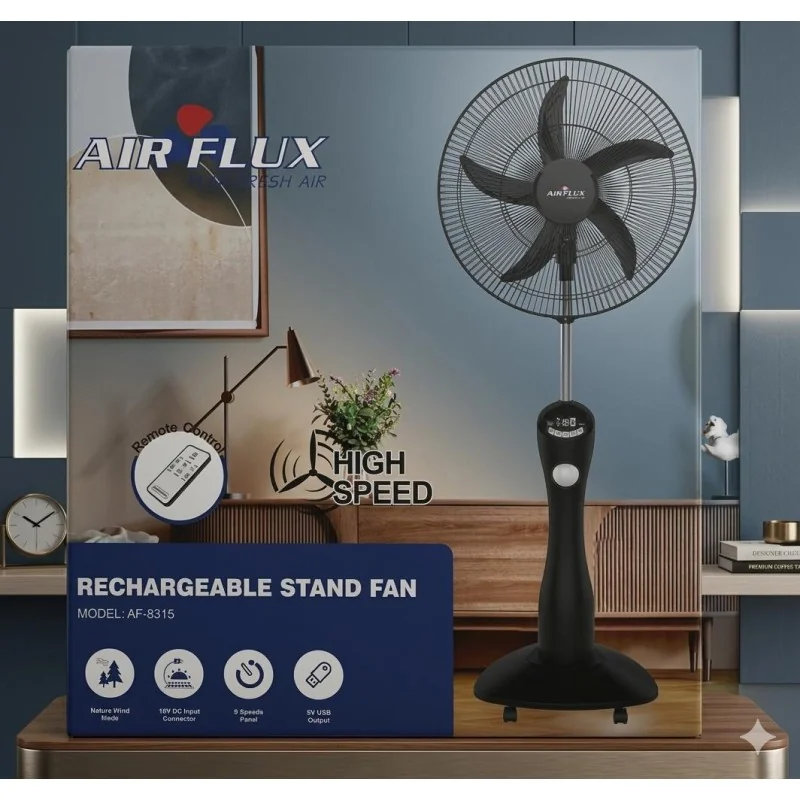 Ventilateur sur pied rechargeable Air Flux AF-8315