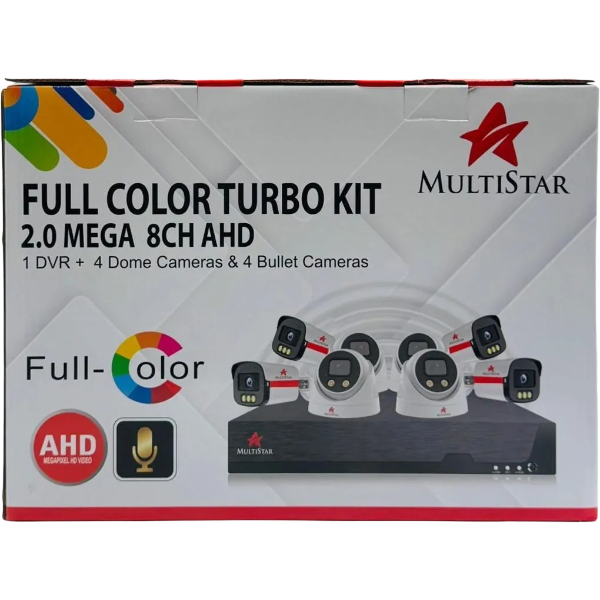 Kit de surveillance complet 8 caméras Multistar 2MP
